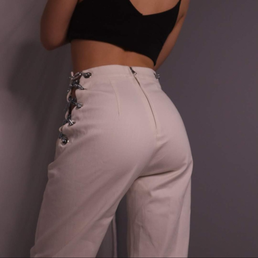 SOLD EB DENIM White Chain Pant